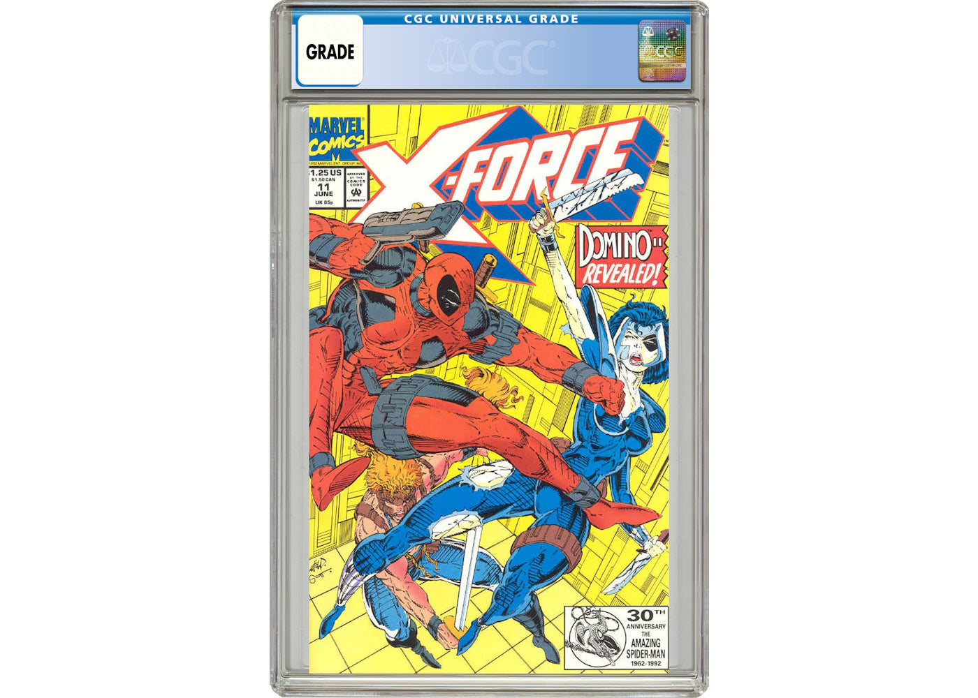 Marvel X-Force #11 (1st App. of "Real" Domino; Deadpool App.) Comic Book CGC Graded