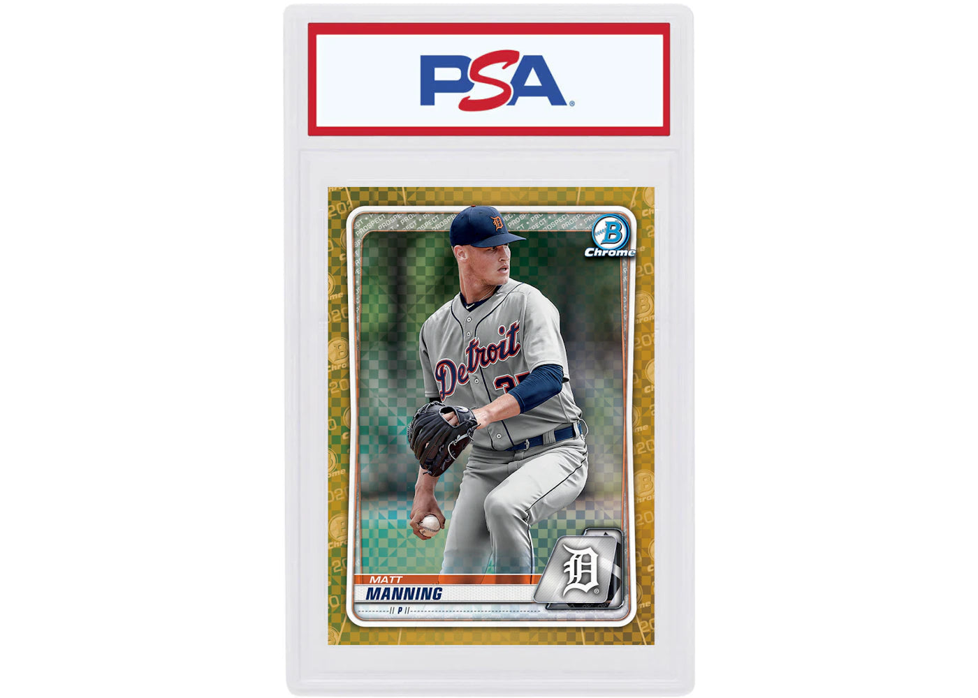 Matt Manning 2020 Bowman Chrome X Gold X-Fractor /3 #BCP-229 (PSA or BGS Graded)