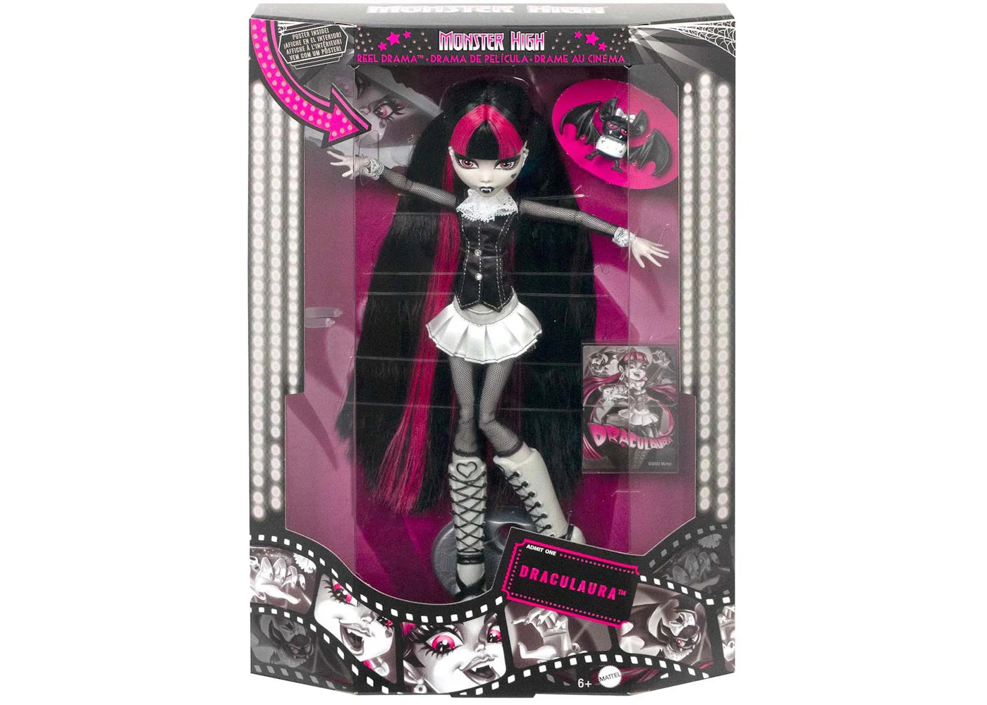 Mattel Monster High Reel Drama Draculaura Doll 2022