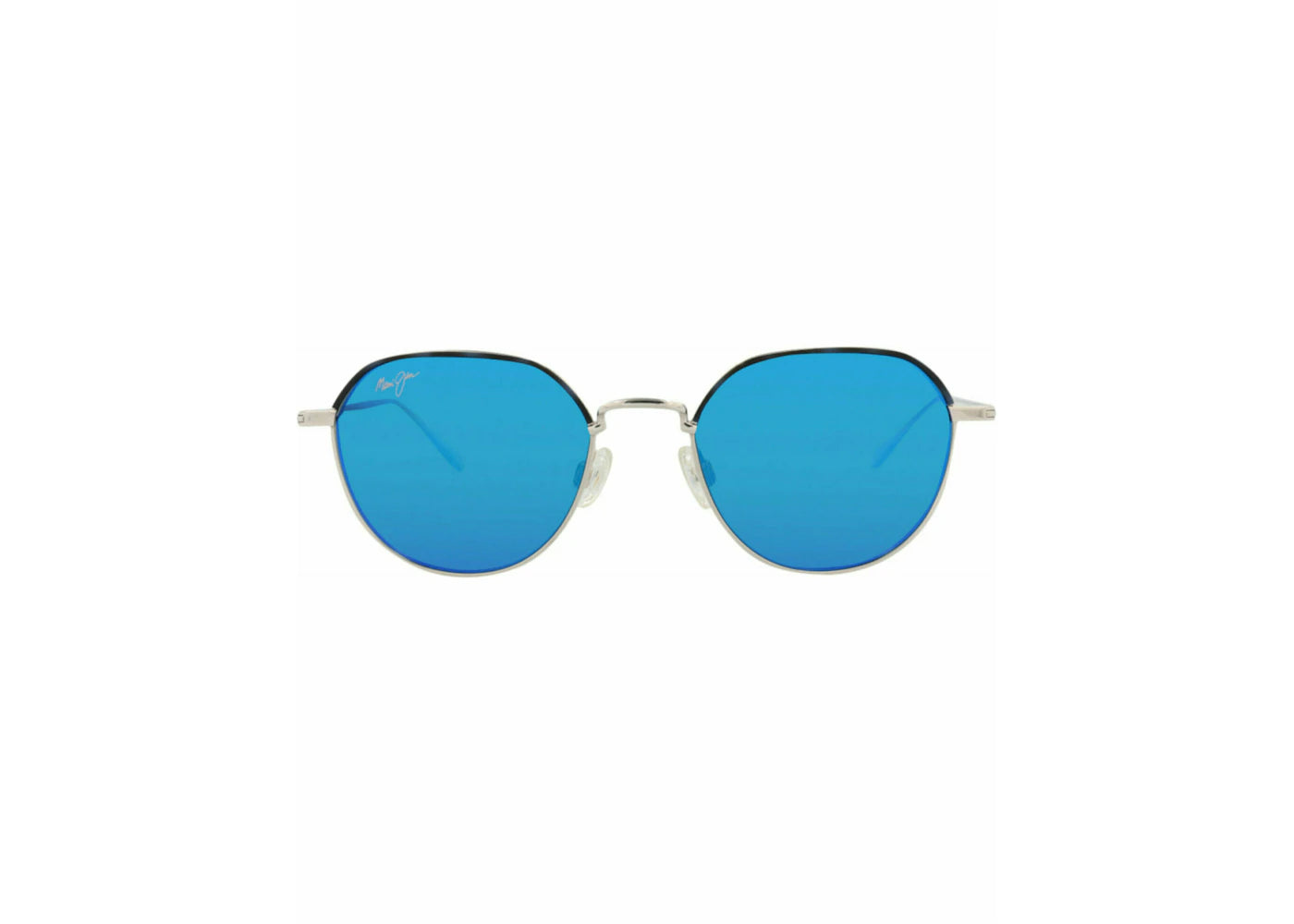 Maui Jim Round-Frame Titanium Sunglasses Silver Silver Blue (B859-17)