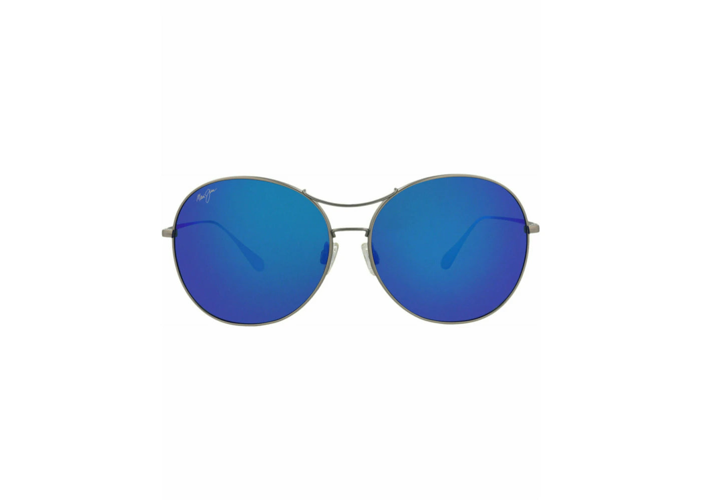 Maui Jim Round-Frame Titanium Sunglasses Titanium/Titanium/Blue (B547-11B)