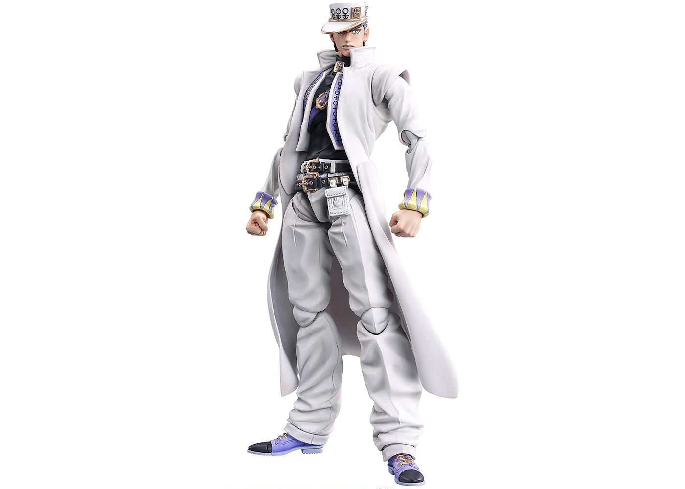 Medicom Super Action Statue JoJo's Bizarre Adventure Part 4 Diamond Is Unbreakable Jotaro Kujo Chozokado Re-Run Action Figure White