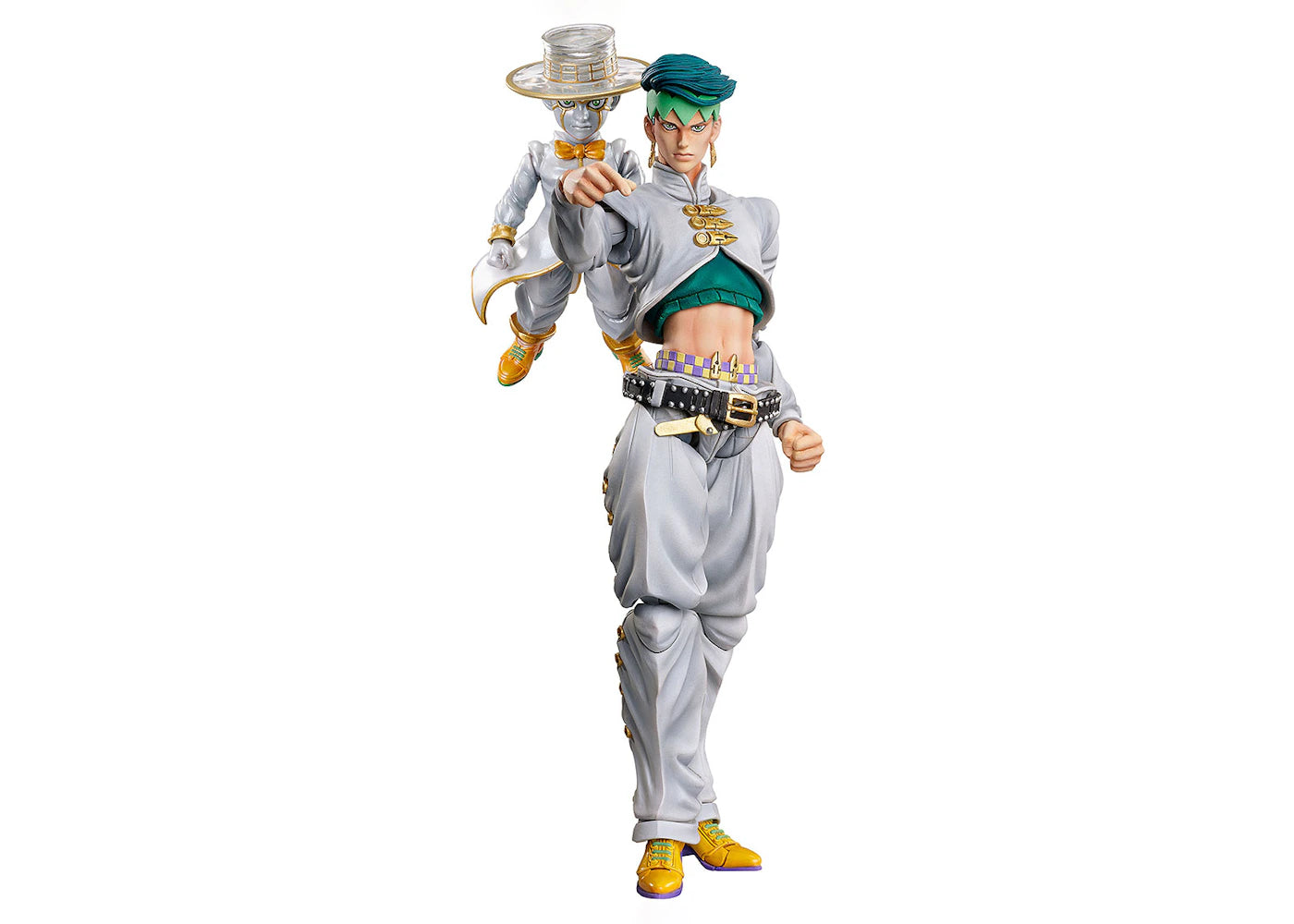 Medicom Super Action Statue JoJo's Bizarre Adventure Part 4 Diamond Is Unbreakable Rohan Kishibe And Heaven's Door Chozokado Re-Run Action Figure White