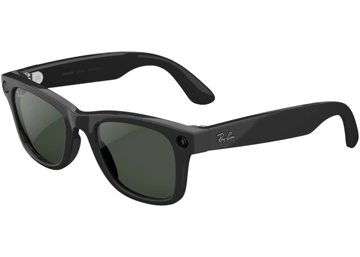 Meta x Ray-Ban Wayfarer Glasses (Gen 2) Standard 0RW4012_601/1M50 Shiny Black/Clear to Graphite Green Transition
