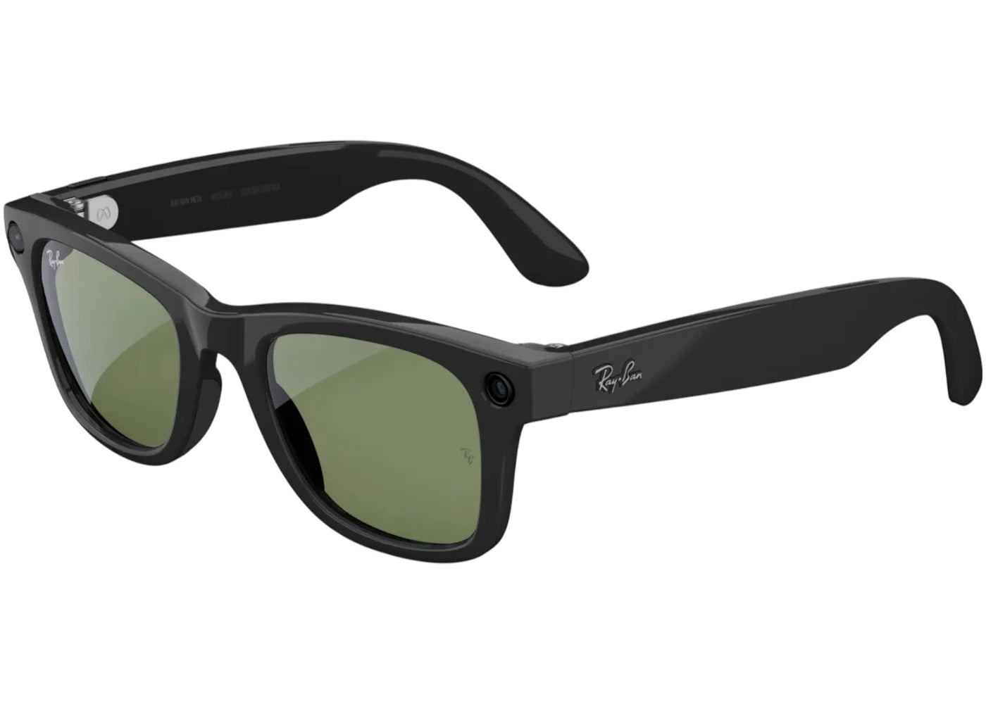 Meta x Ray-Ban Wayfarer Glasses (Gen 2) Large 0RW4012_601/7153 Shiny Black/Green