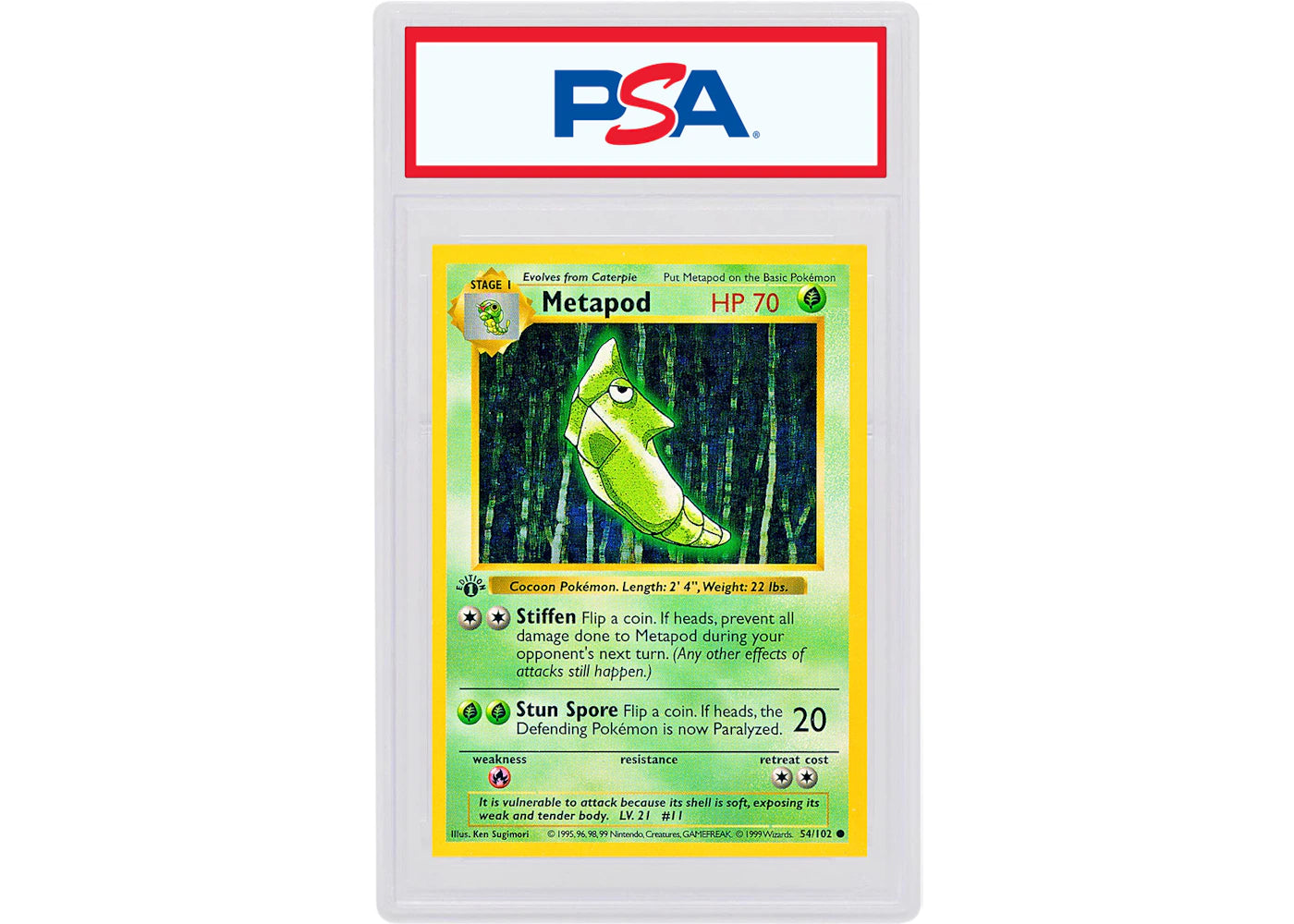 Metapod 1999 Pokemon TCG Base Set 1st Edition #54/102 (PSA or BGS Graded)