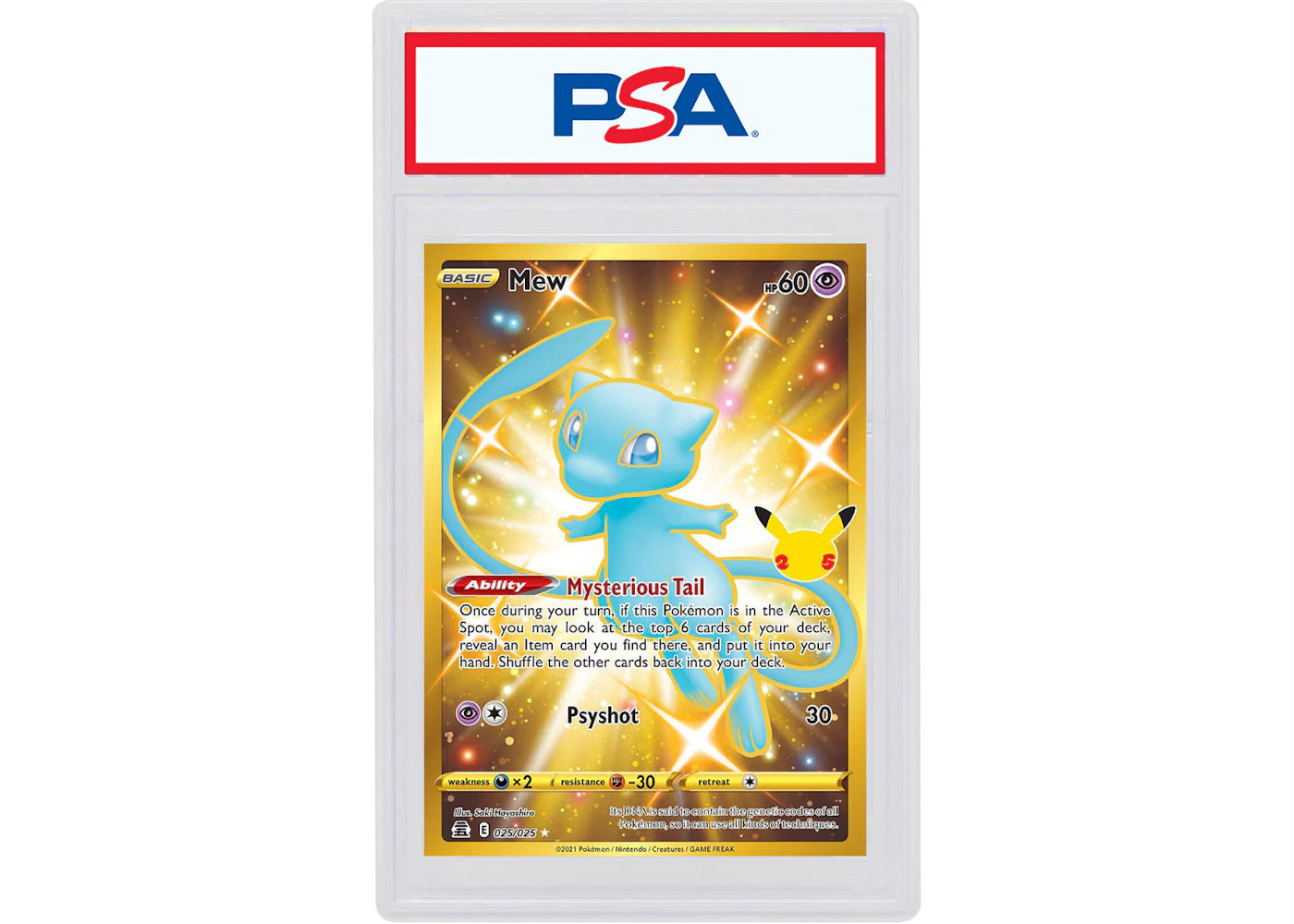 Mew 2021 Pokémon Celebrations Full Art Secret Rare #025/025 (PSA or BGS Graded)