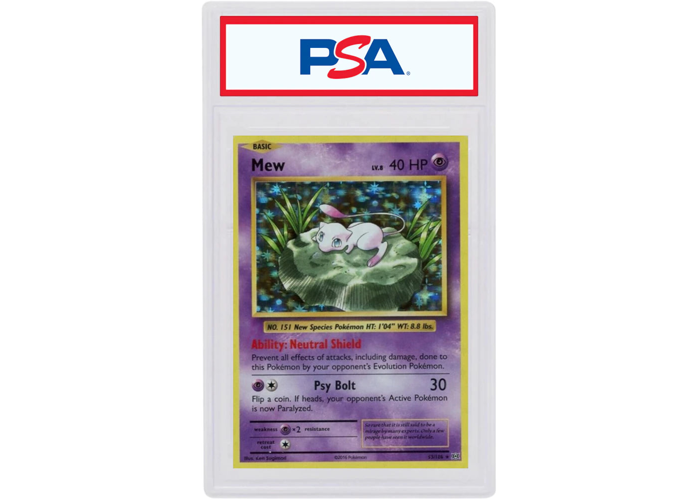 Mew-Holo 2016 Pokemon TCG XY Evolutions #53/108 (PSA or BGS Graded)