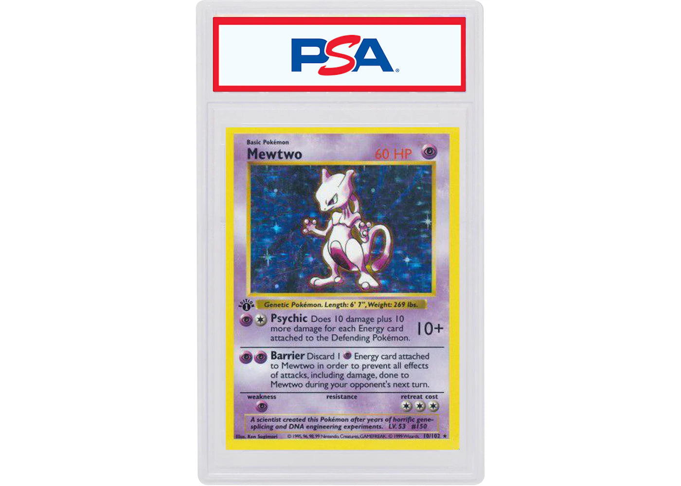 Mewtwo-Holo 1999 Pokemon TCG Base Set 1st Edition #10/102 (PSA or BGS Graded)