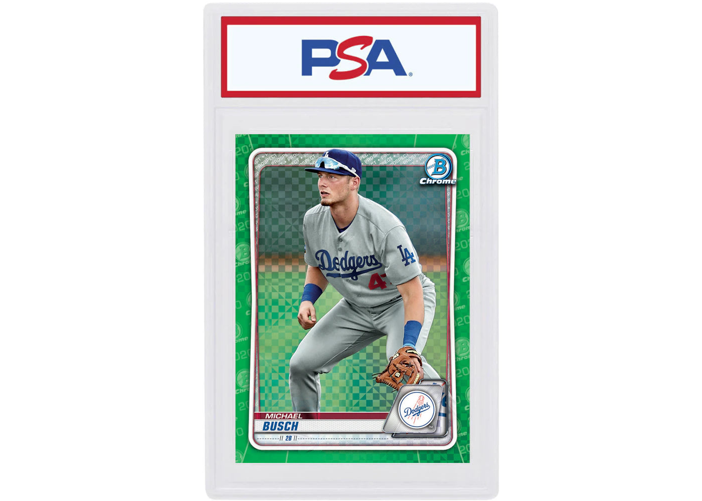 Michael Busch 2020 Bowman Chrome X Green X-Fractor /31 #BCP-152 (PSA or BGS Graded)