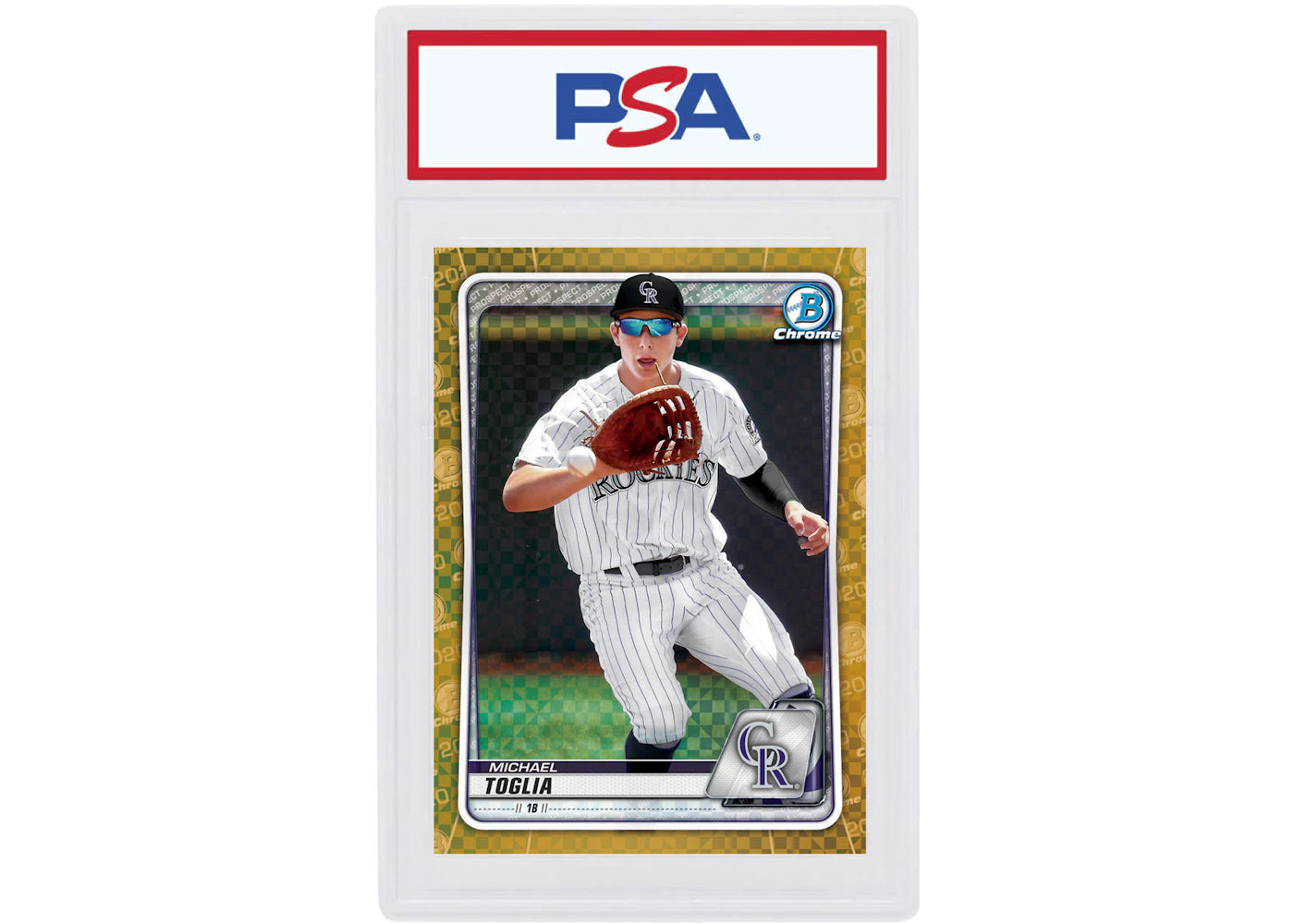 Michael Toglia 2020 Bowman Chrome X Gold X-Fractor /3 #BCP-225