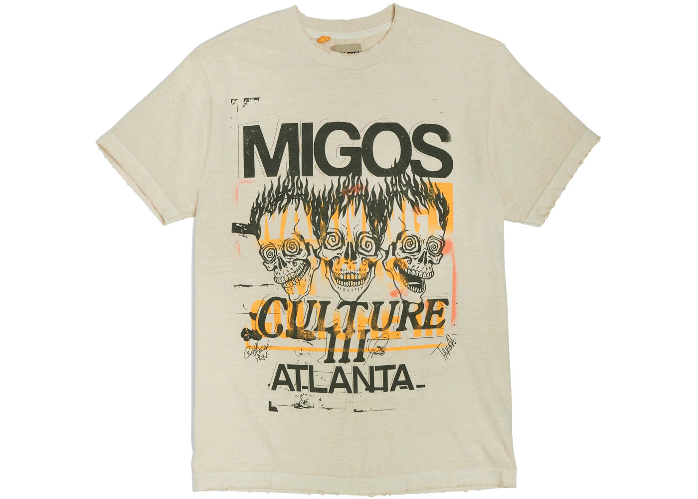 Migos x Gallery Dept. For Culture III Three Skulls T-shirt Natural