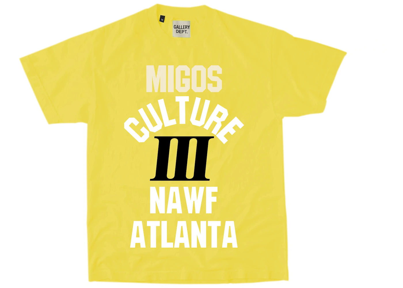 Migos x Gallery Dept. For Culture III YRN T-shirt Yellow