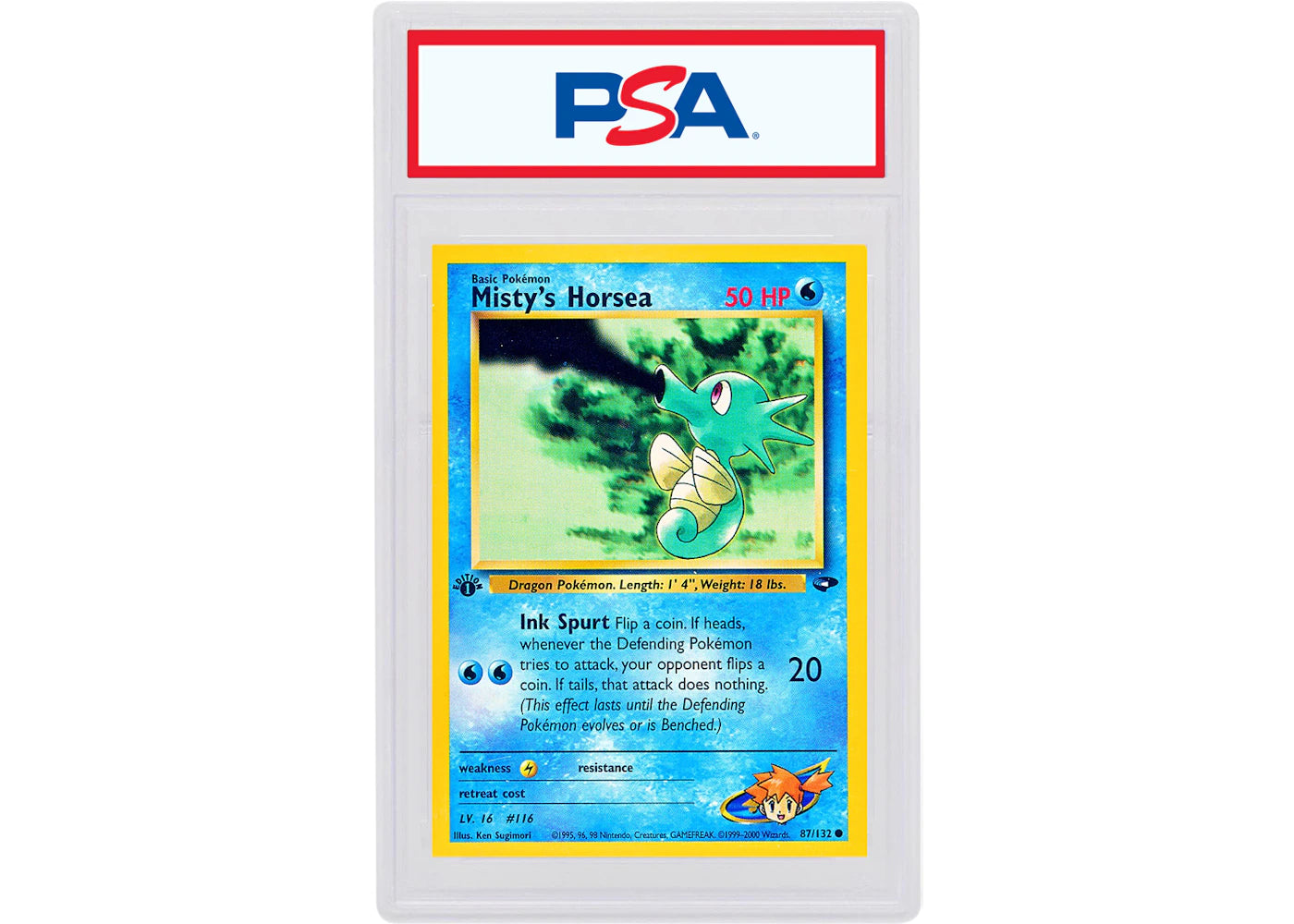 Misty's Horsea 2000 Pokemon TCG Gym Challenge 1st Edition #87/132 (PSA or BGS Graded)
