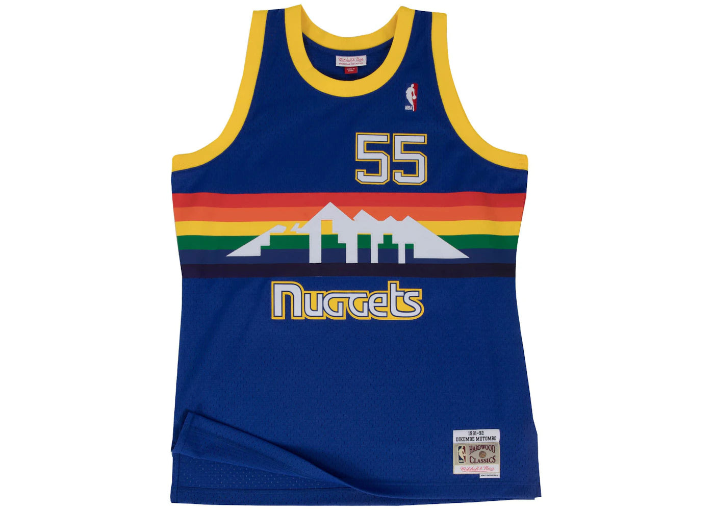 Mitchell & Ness Denver Nuggets Road 1991-92 Dikembe Mutombo Swingman Jersey Royal