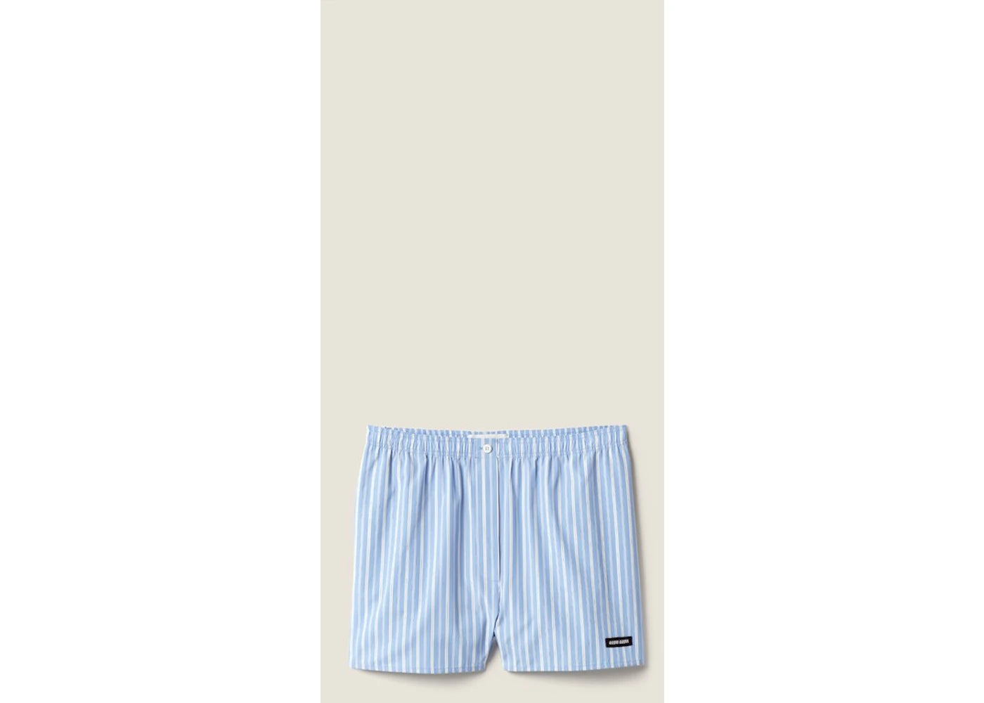 Miu Miu Striped Poplin Boxer Shorts Light Blue