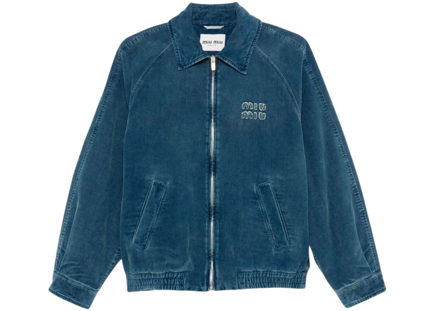 Miu Miu Washed Corduroy Jacket Azzurro