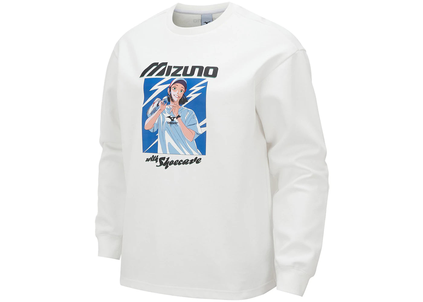 Mizuno x Shoecave L/S T-shirt White