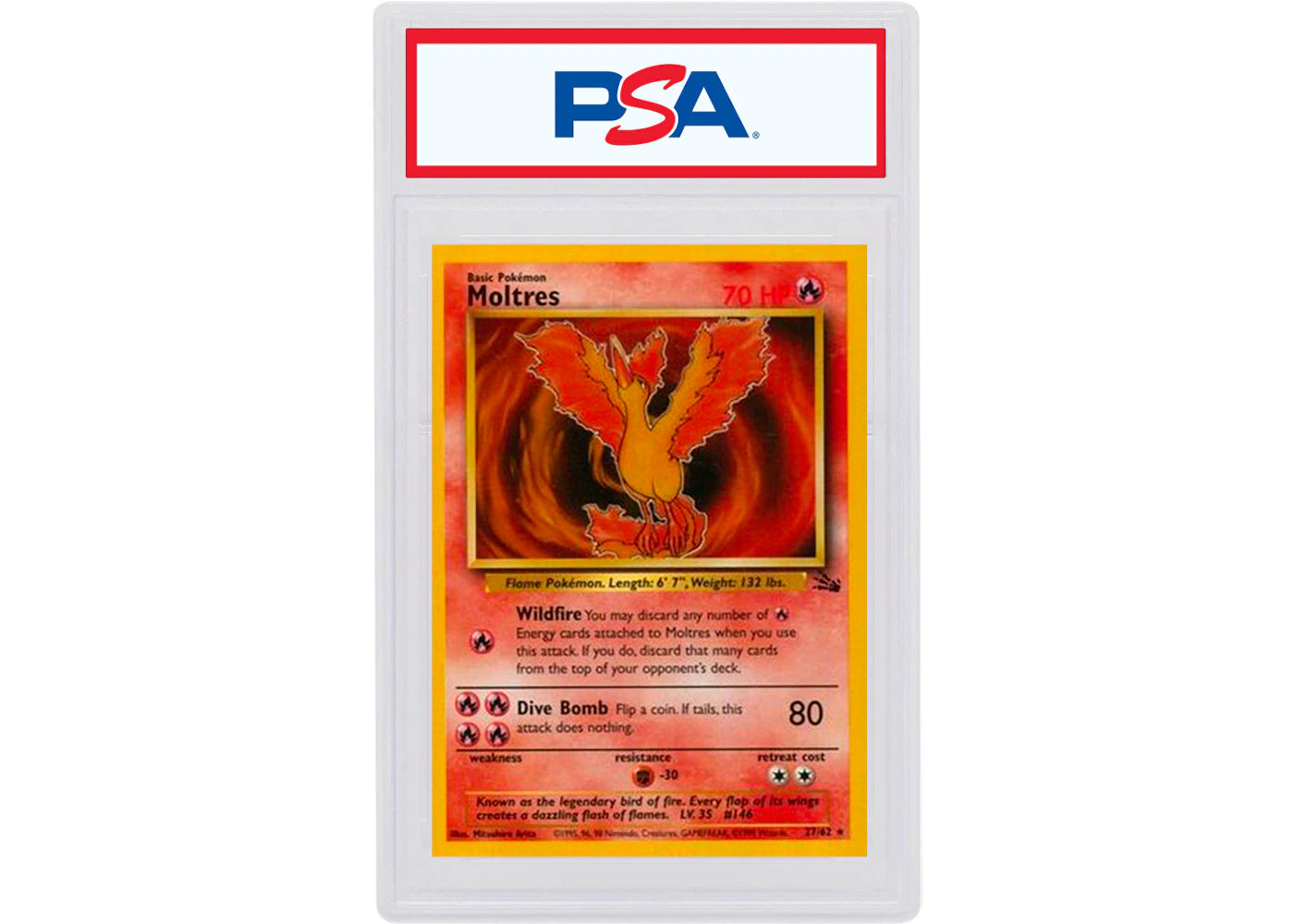 Moltres-Holo 1999 Pokemon TCG Fossil #12/62 (PSA or BGS Graded)