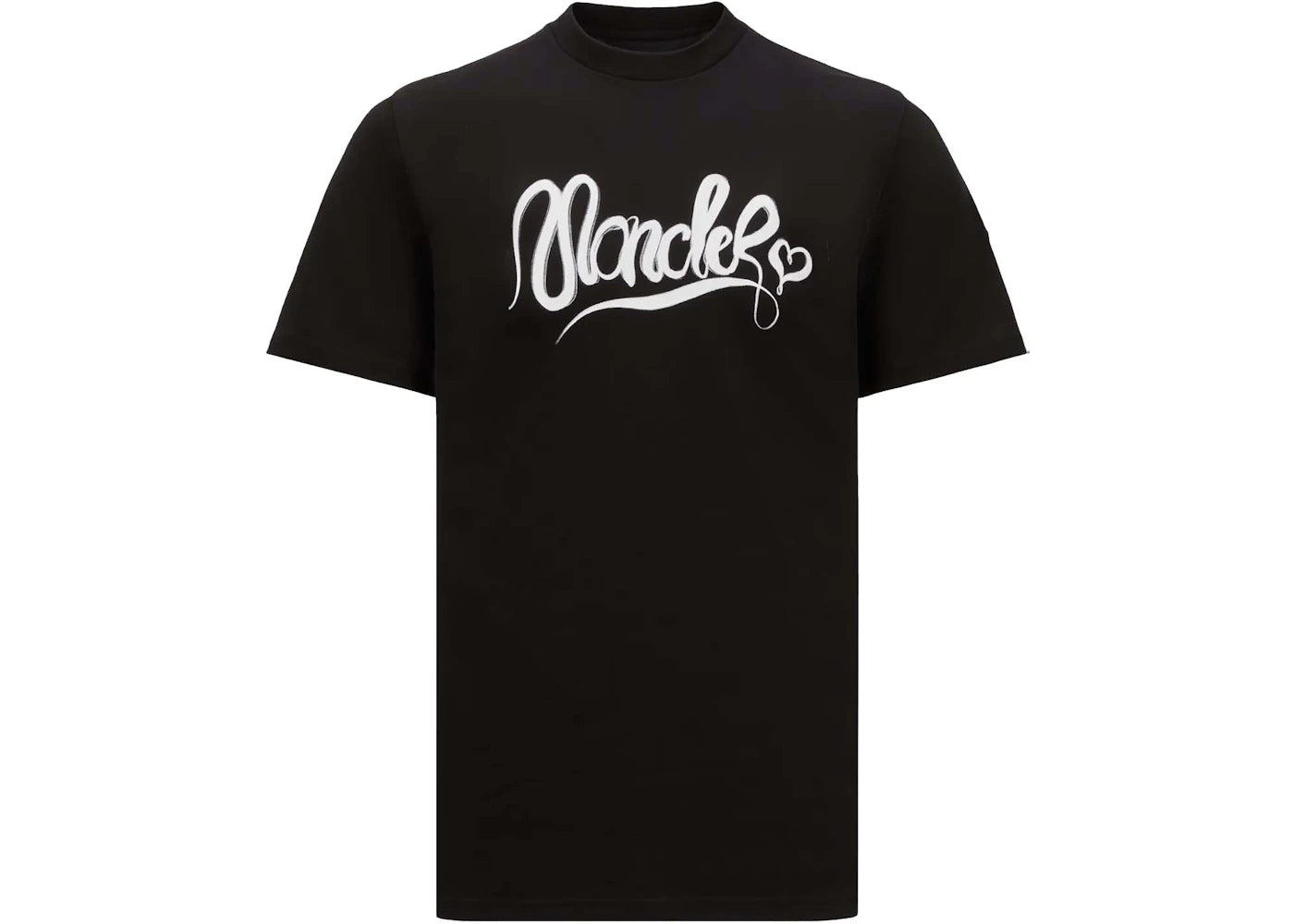 Moncler Calligraphy Logo Cotton T-shirt Black