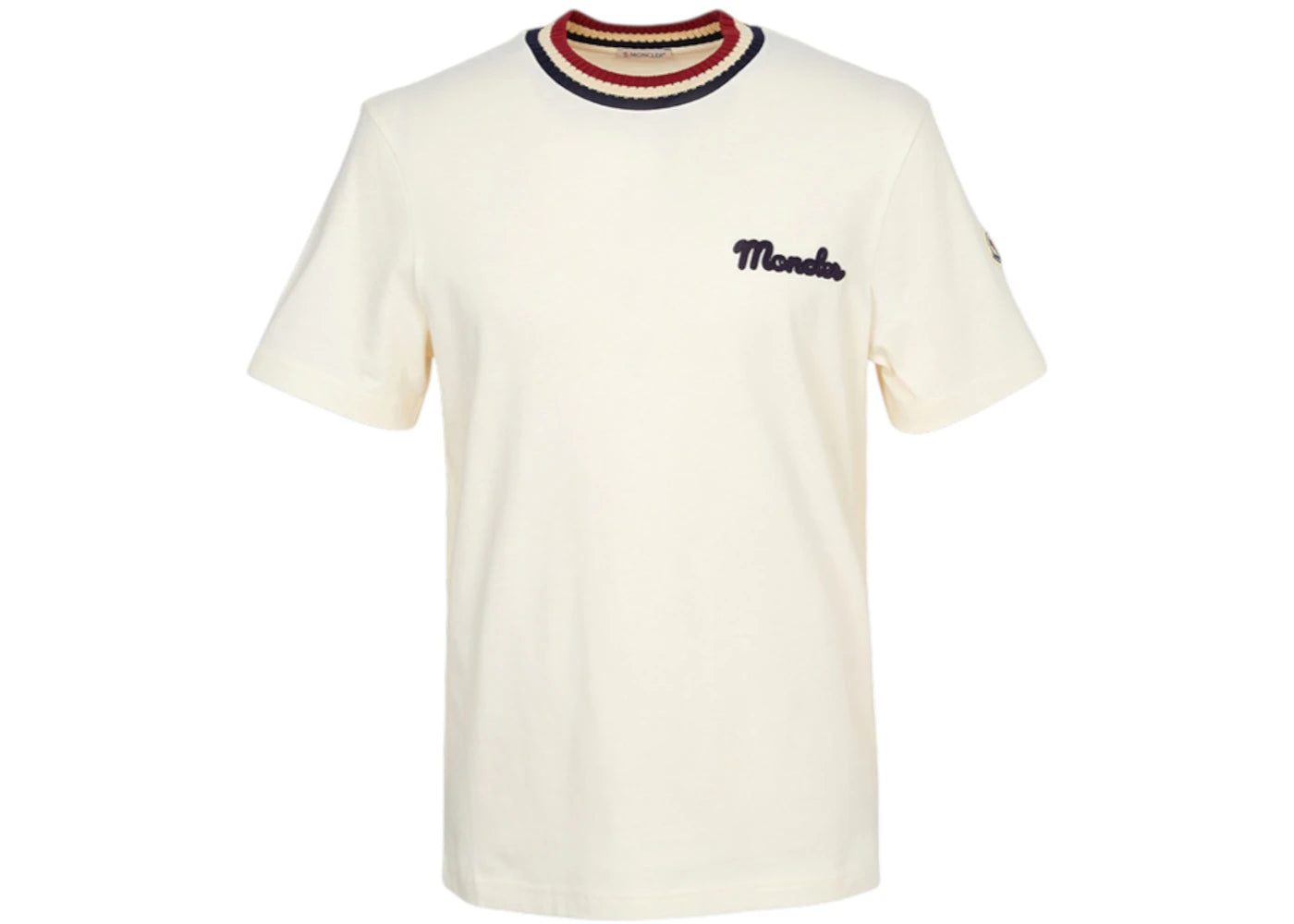 Moncler Embroidered Logo Cotton T-shirt Ivory
