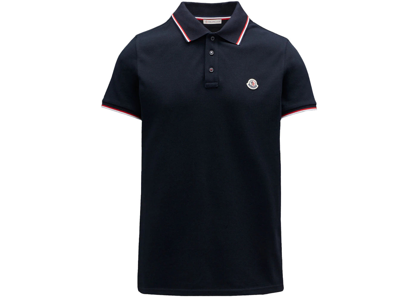 Moncler Logo Polo Shirt Navy blue/Red/White