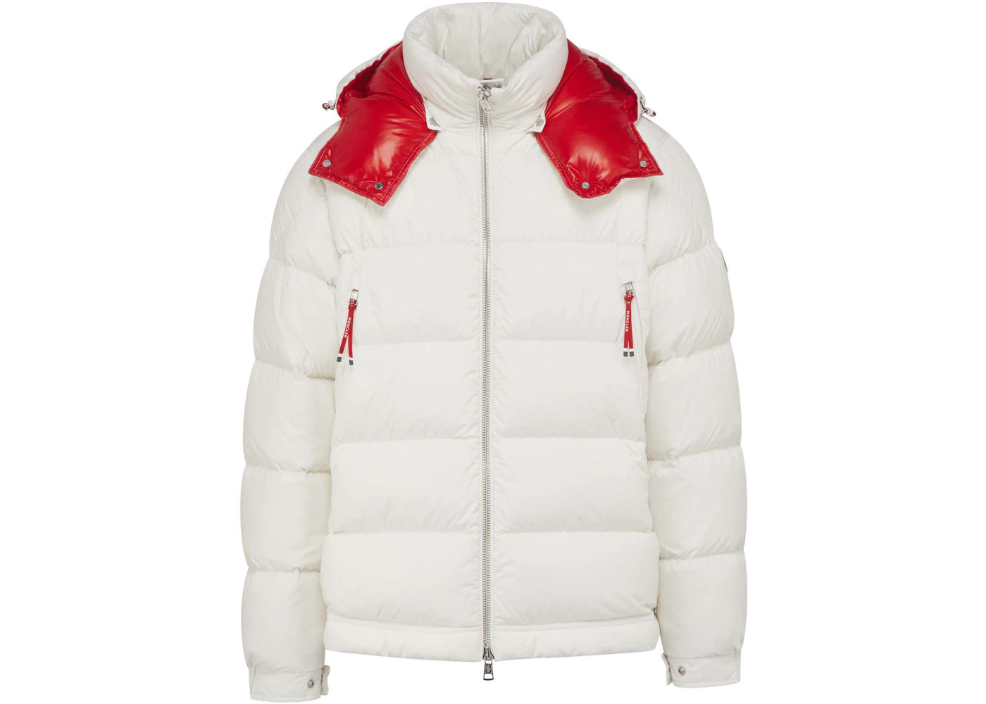 Moncler Poirier Puffer Jacket White/Red