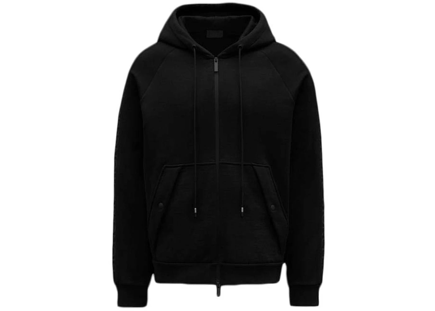 Moncler Sleeve Logo Full Zipped Hoodie Black