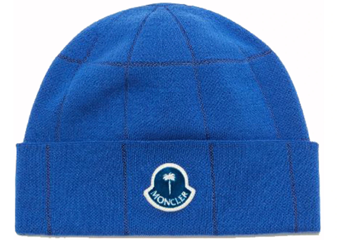Moncler x Palm Angels Checks Beanie Blue/White