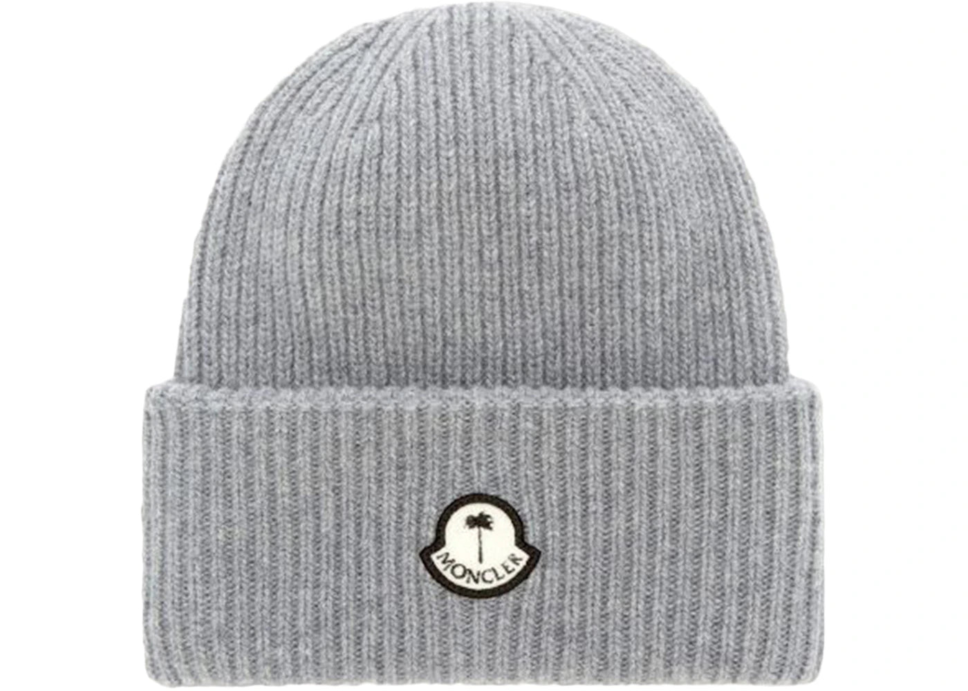 Moncler x Palm Angels Ribbed Beanie Grey/White