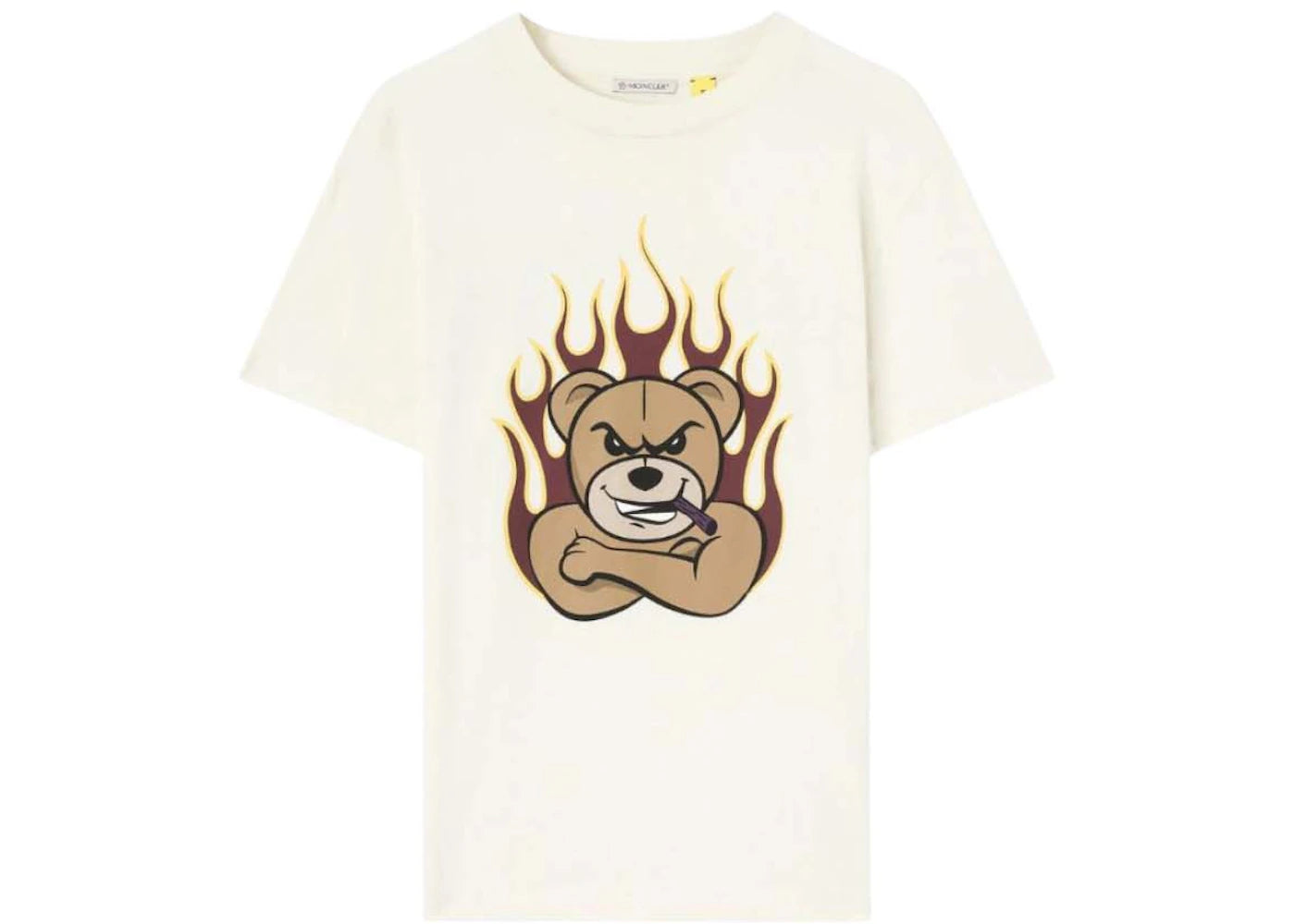 Moncler x Palm Angles Bear Motif T-shirt White Brown