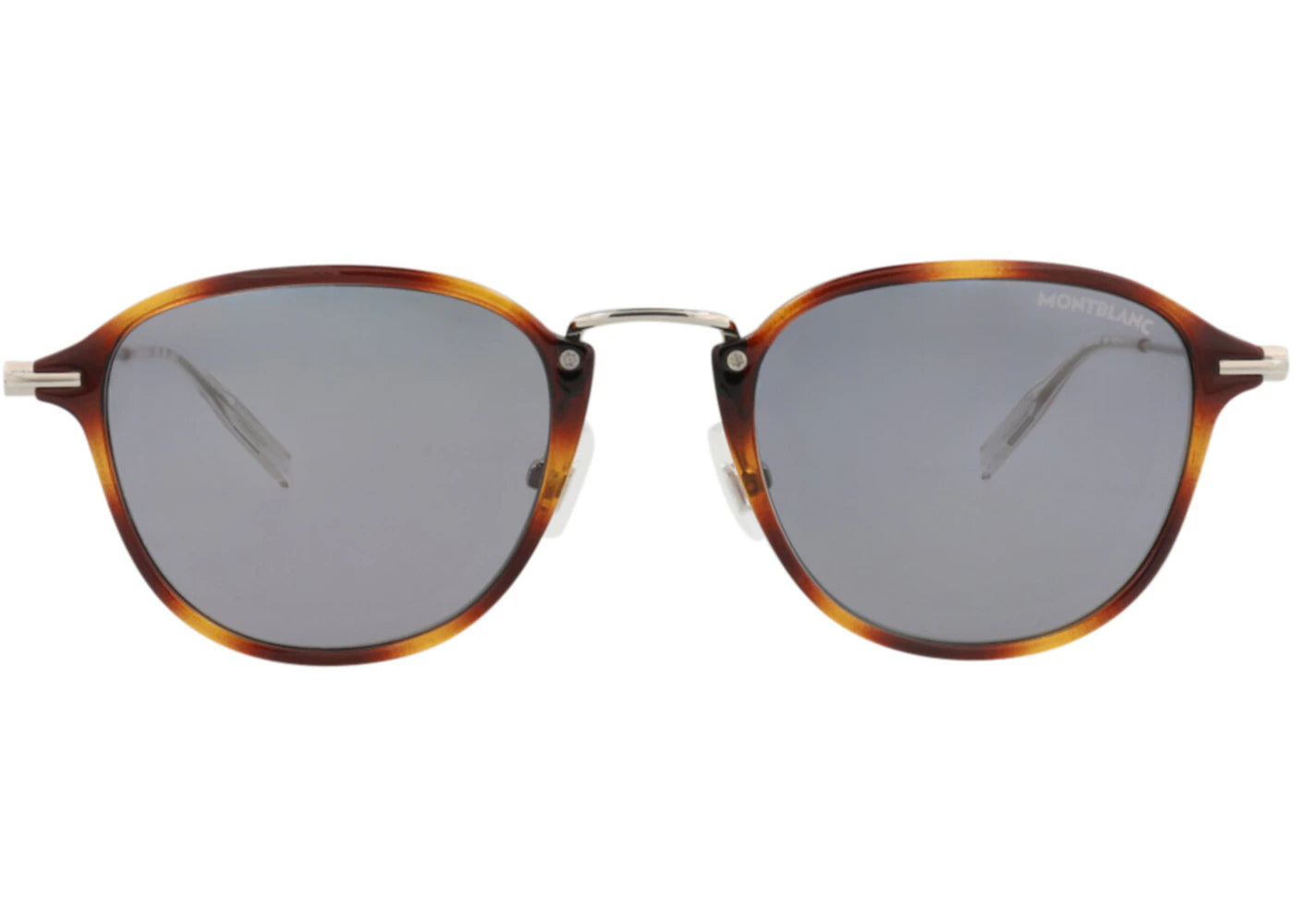Montblanc Round-Frame Injection Sunglasses Havana Silver Grey (MB0155S-30010173-006)