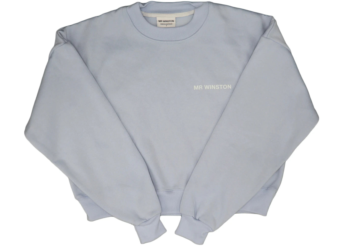 Mr Winston Cropped Crewneck Sweatshirt Baby Blue