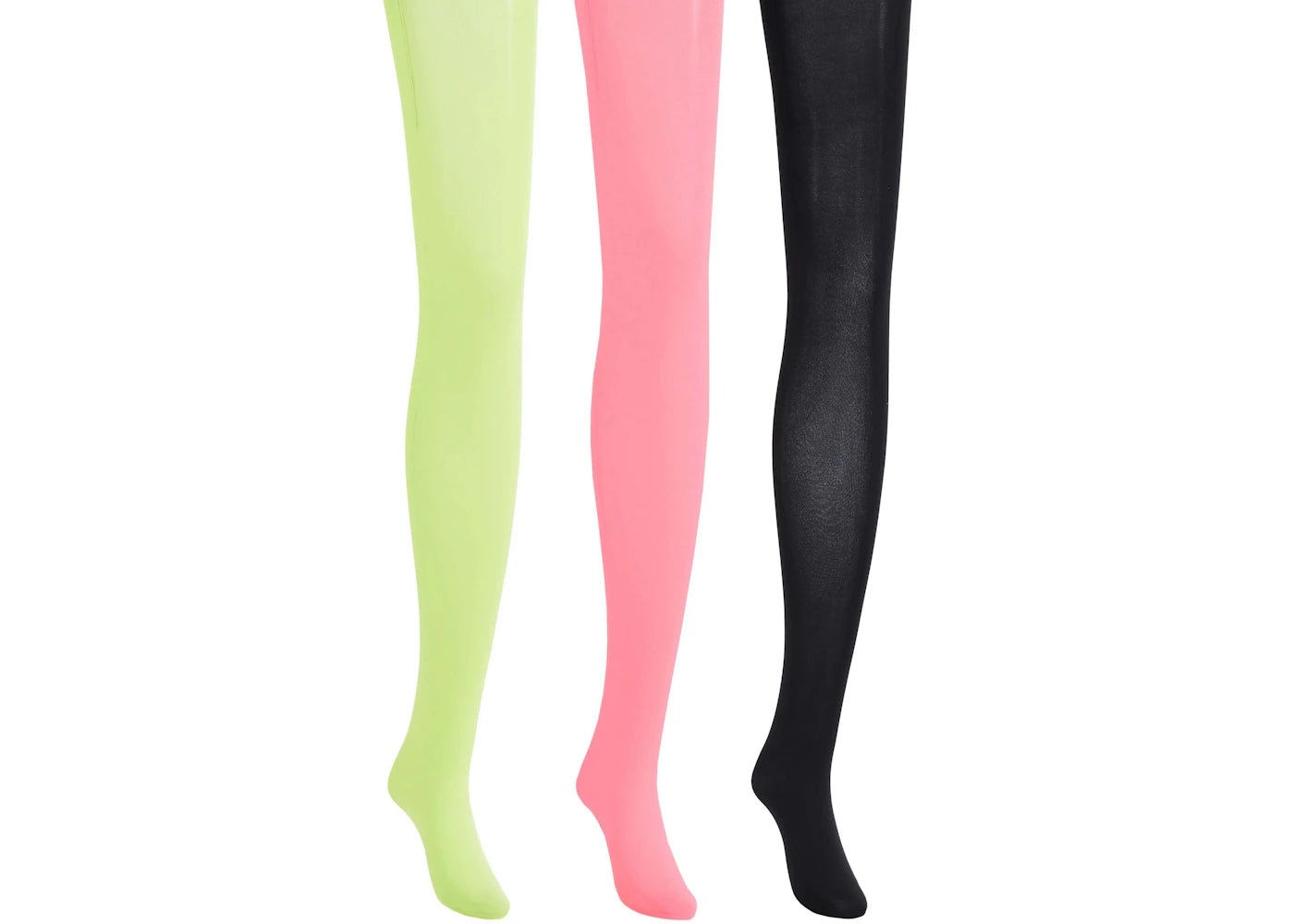 Mugler H&M 3-Pack 80 Denier Tights Black/Pink/Acid Green