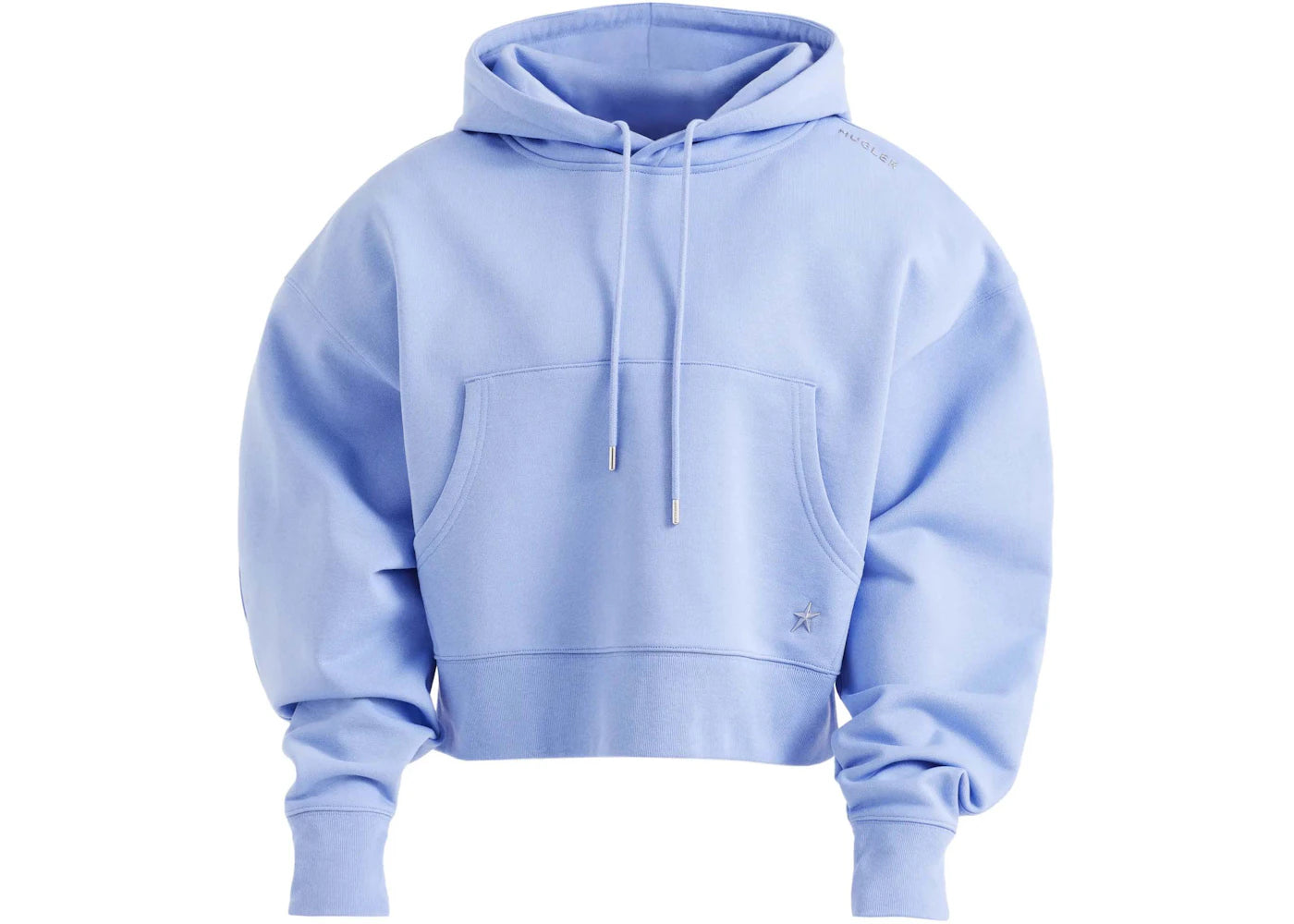 Mugler H&M Batwing-Sleeved Hoodie Blue