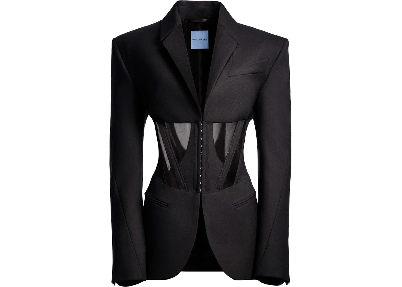 Mugler H&M Corset-Style Wool Jacket Black