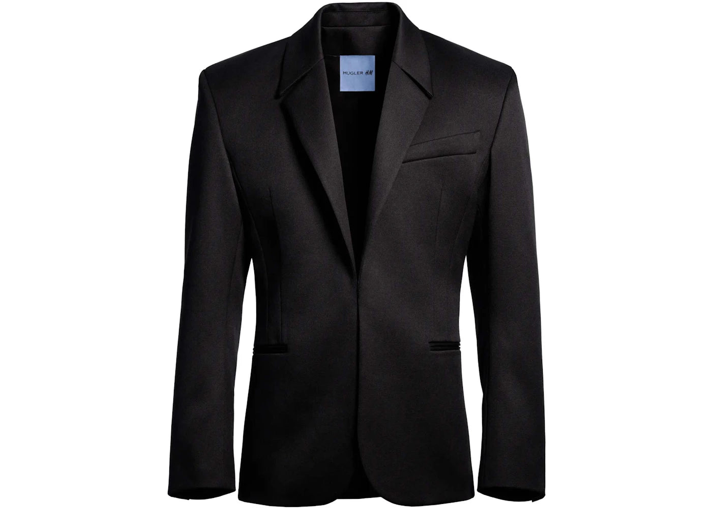 Mugler H&M Defined-Waist Wool Blazer (Mens) Black
