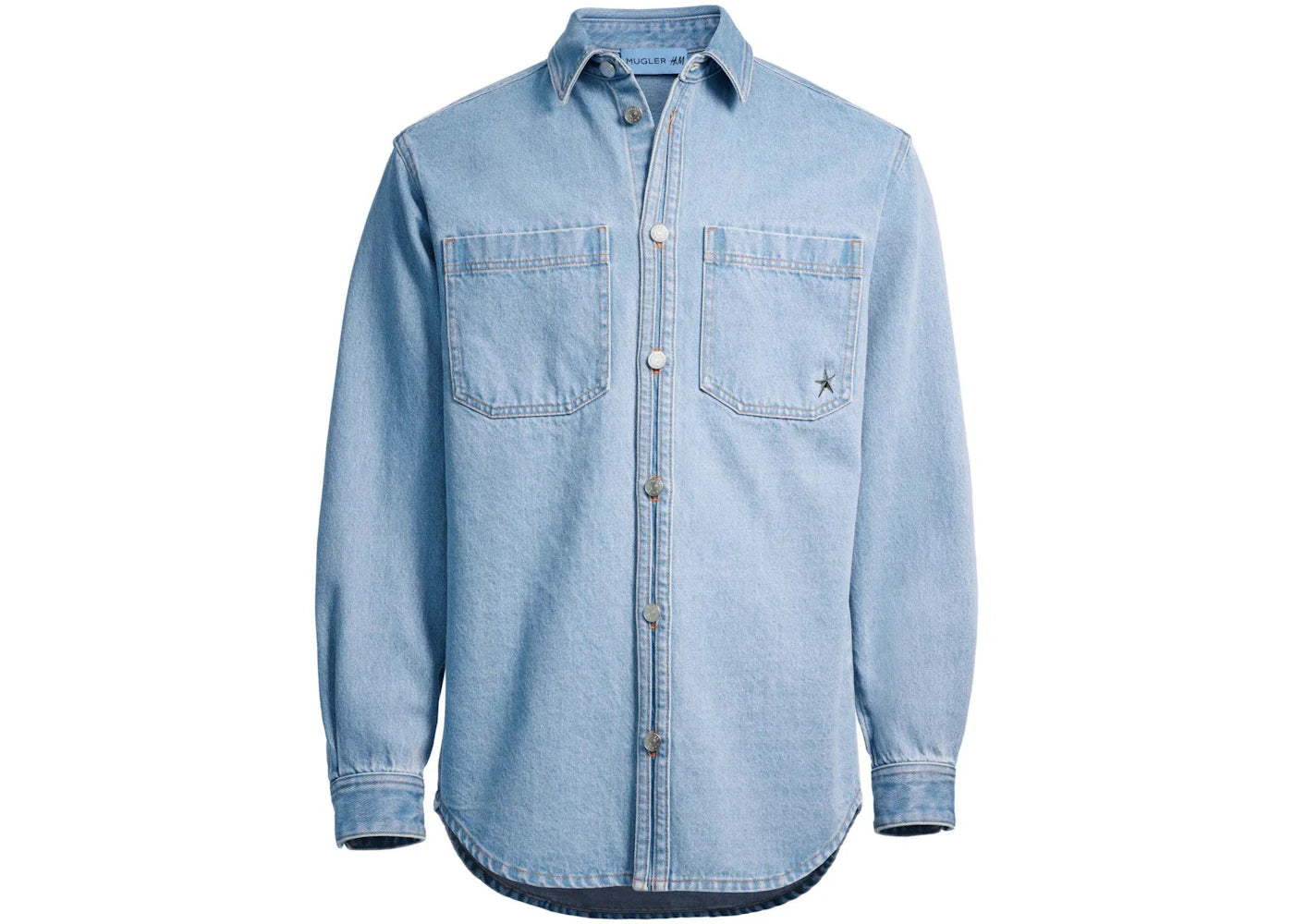 Mugler H&M Denim Shirt (Mens) Light Denim Blue