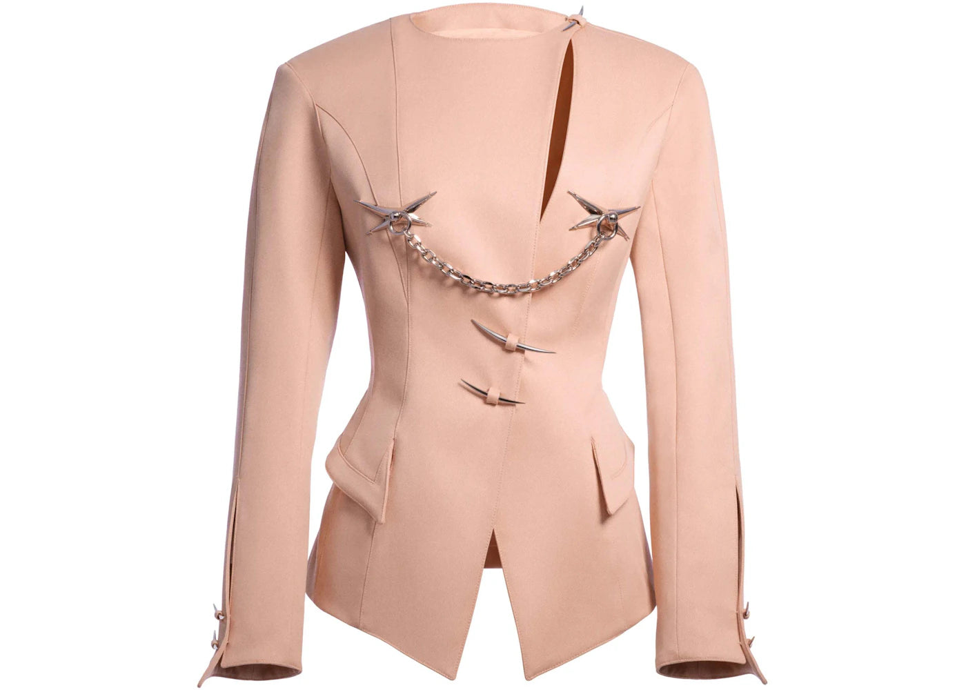 Mugler H&M Hourglass Wool Jacket Antique Pink