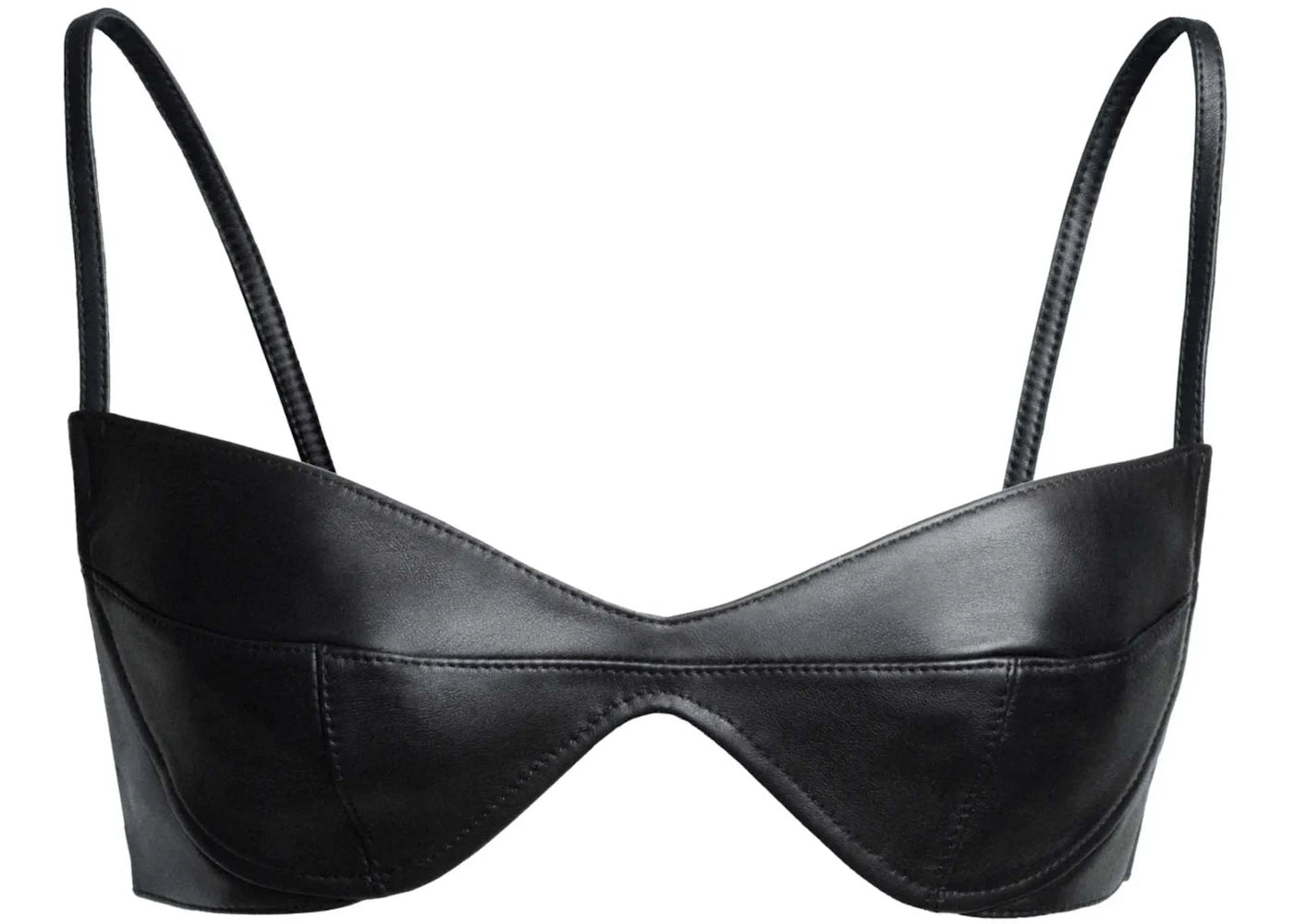 Mugler H&M Leather Bra Black