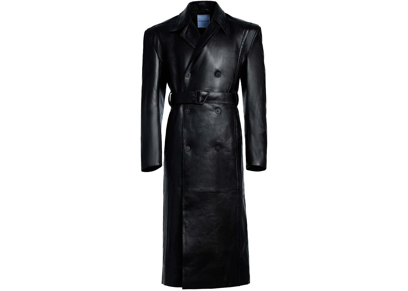 Mugler H&M Leather Trench Coat (Mens) Black