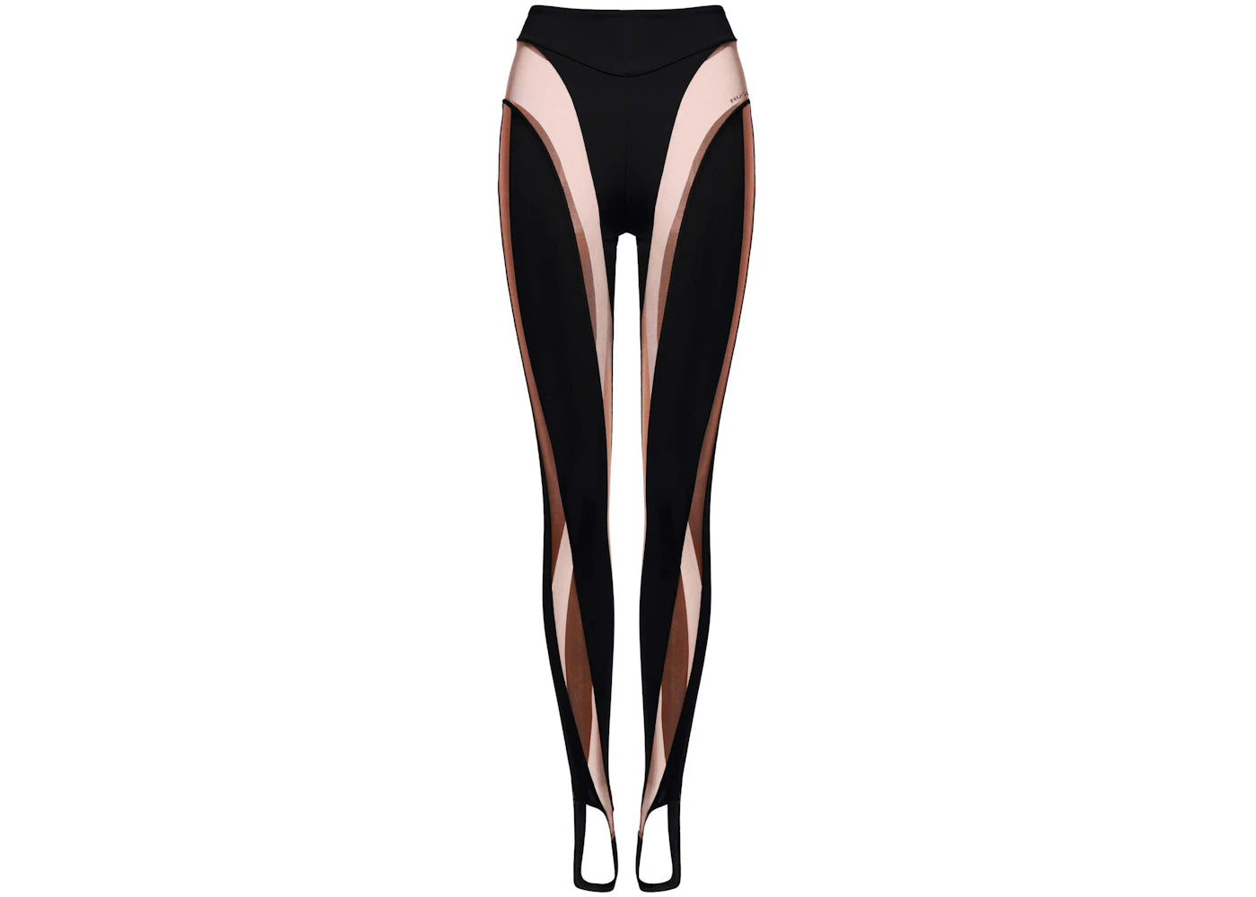 Mugler H&M Mesh-Paneled Stirrup Leggings Dark Brown