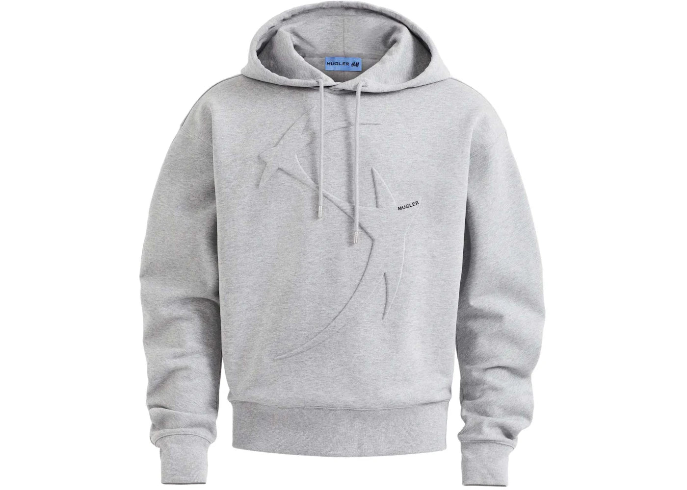 Mugler H&M Star-Motif Hoodie (Mens) Light Gray Melange