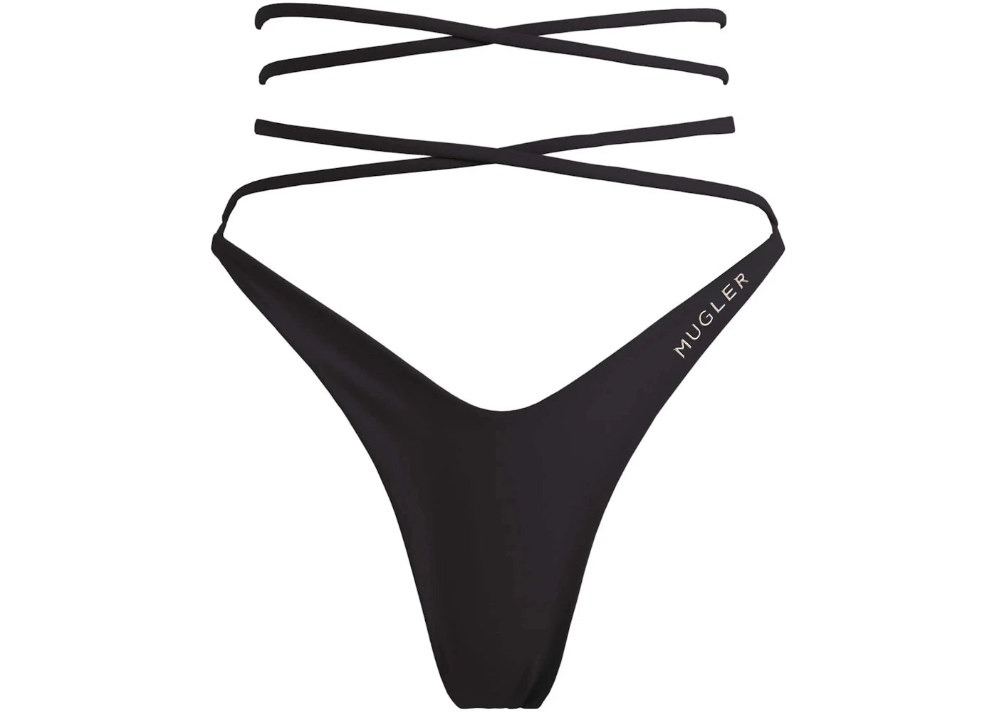 Mugler H&M Tie Bikini Bottoms Black