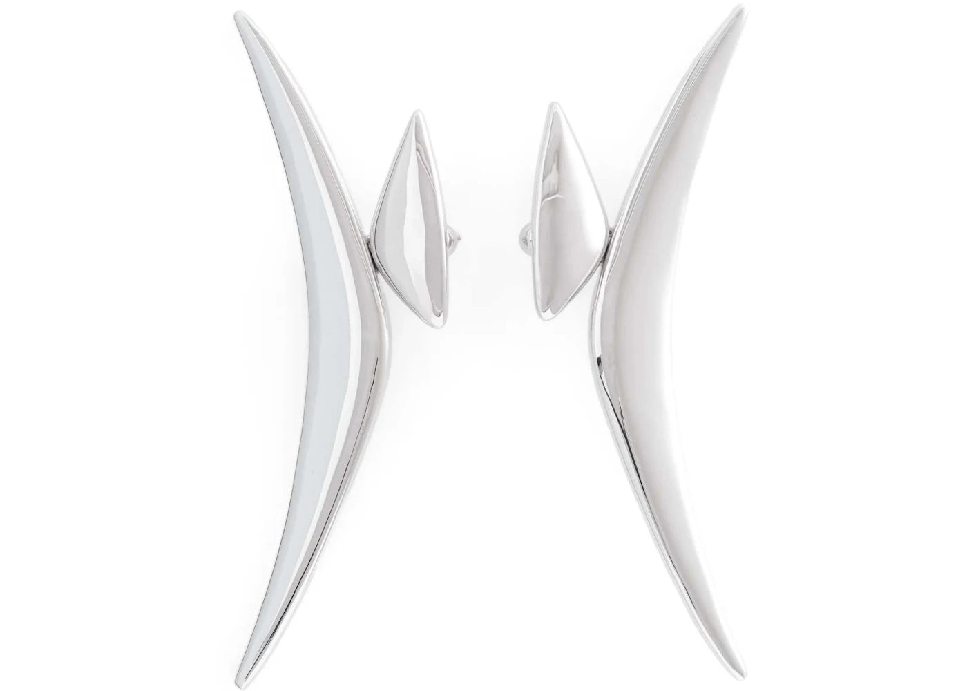 Mugler H&M Boomerang Earrings Silver-colored