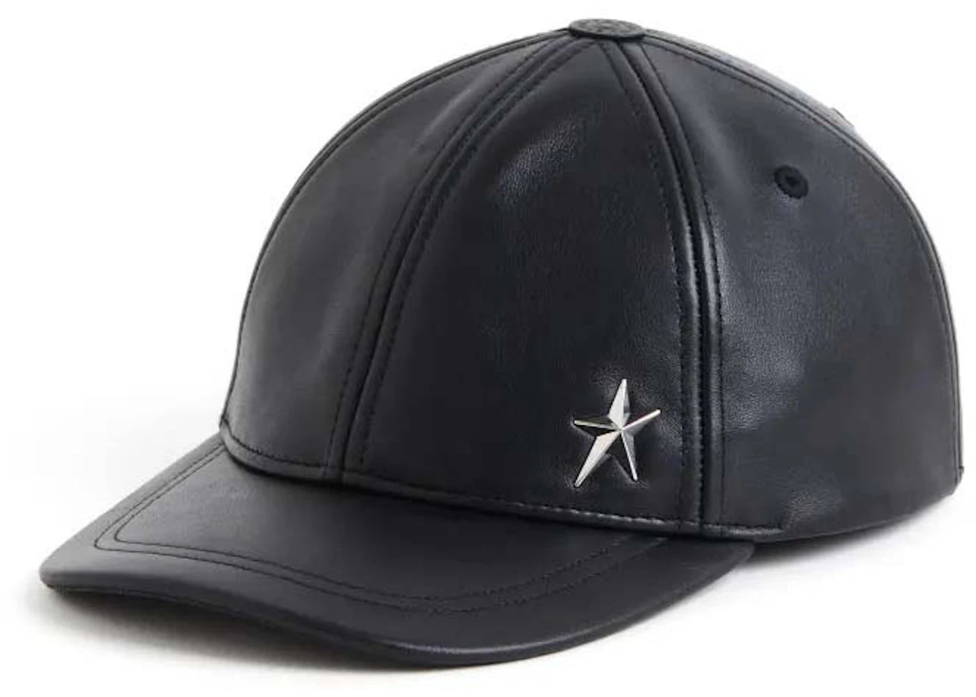 Mugler H&M Leather Baseball Cap Black