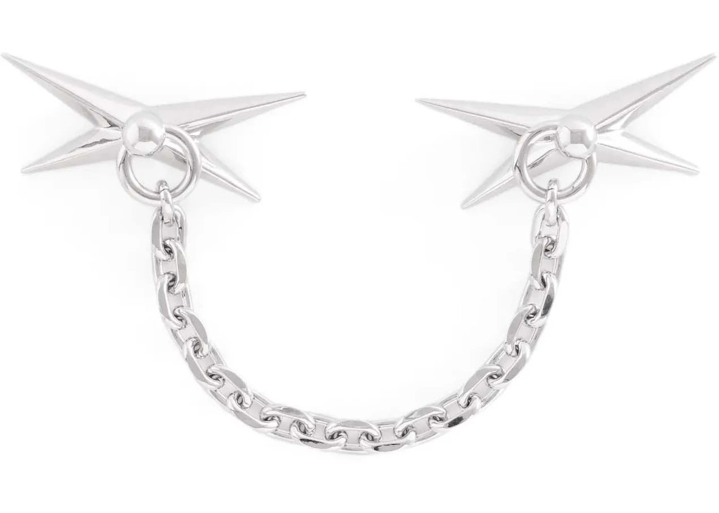 Mugler H&M Star-Motif Double Brooch Silver-colored