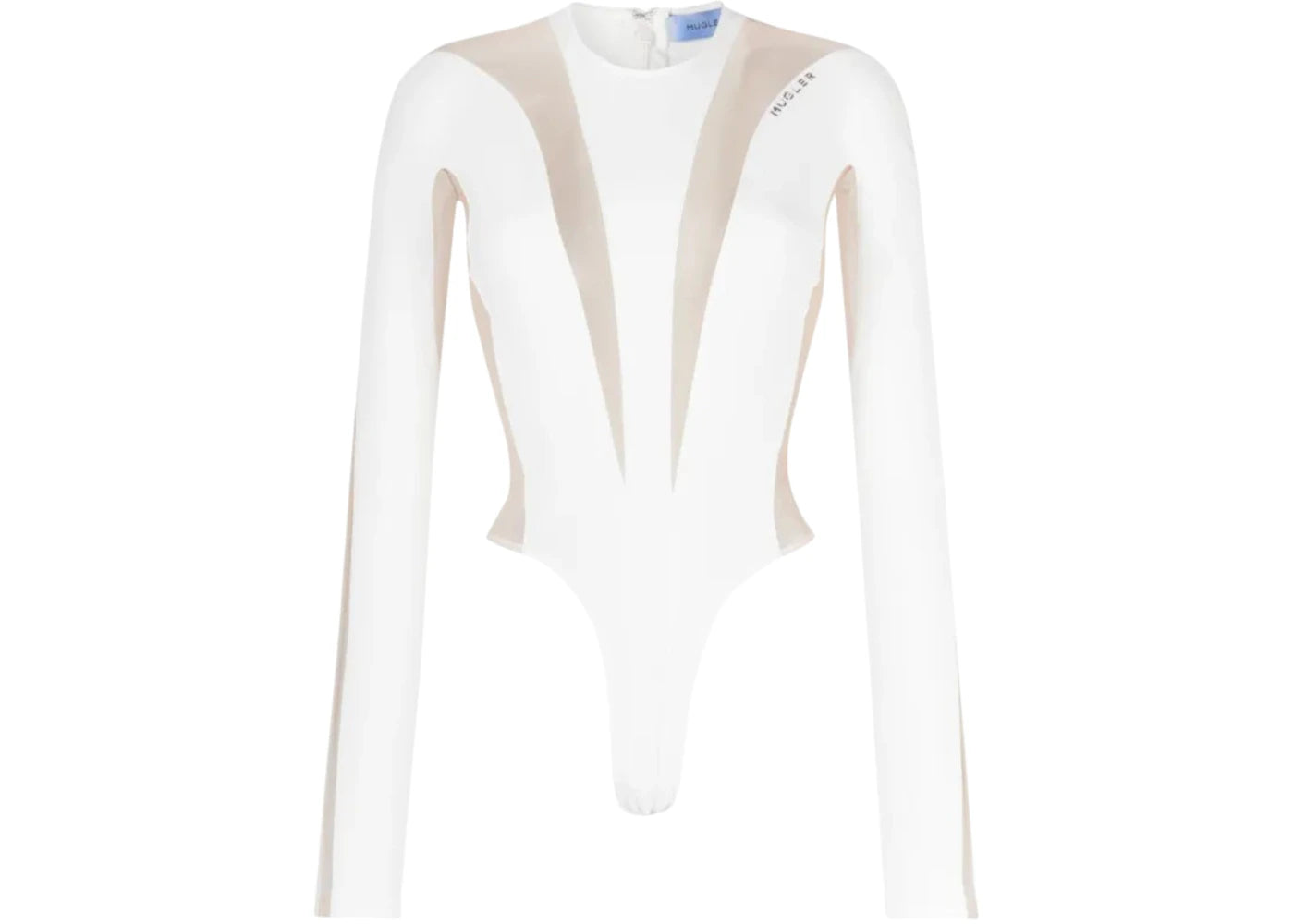 Mugler Illusion Bodysuit White