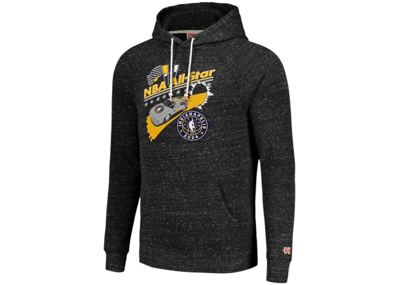 NBA Homage 2024 All-Star Game Pace Car Tri-Blend Raglan Pullover Hoodie Charcoal