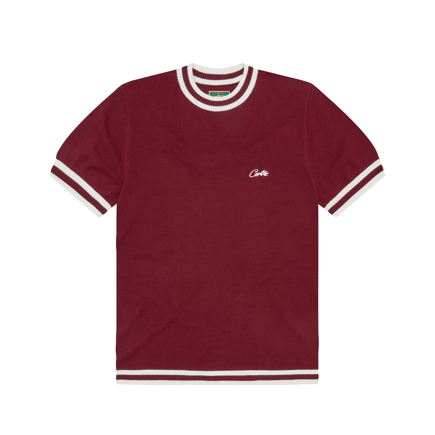 Corteiz Deala Knit Tee Burgundy